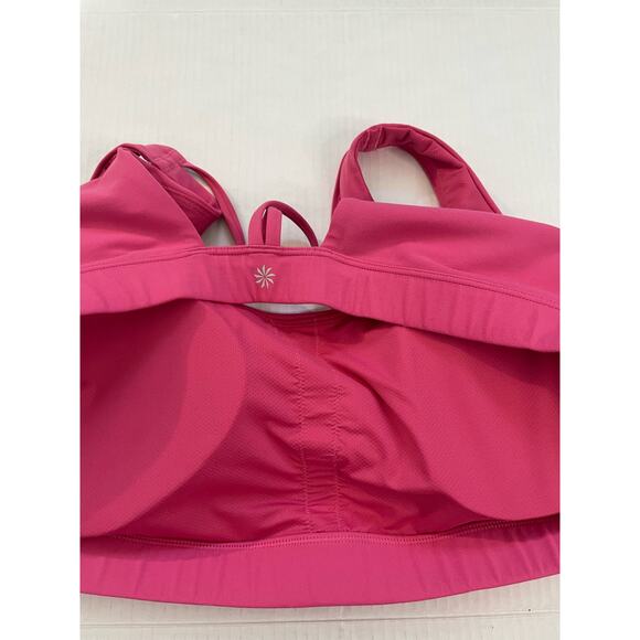 Athleta Women's Exhale Sports Bra D-DD+ Salvia Pink Size 3X Wireless Strappy - Picture 6 of 7